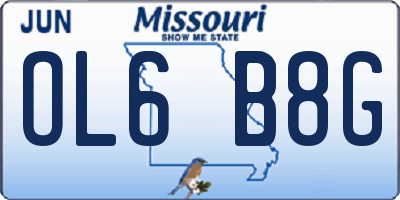 MO license plate OL6B8G
