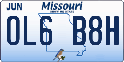 MO license plate OL6B8H