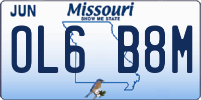 MO license plate OL6B8M