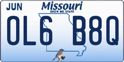 MO license plate OL6B8Q