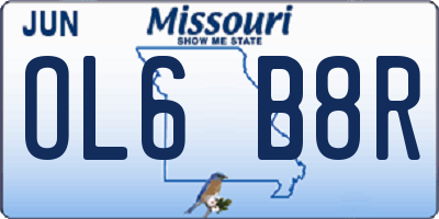 MO license plate OL6B8R