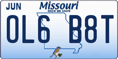 MO license plate OL6B8T