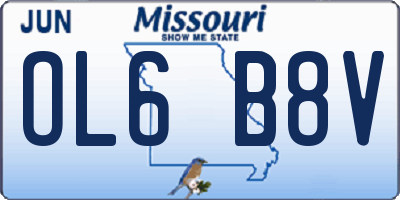 MO license plate OL6B8V