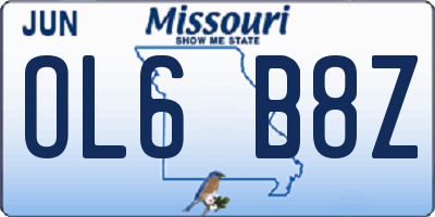 MO license plate OL6B8Z