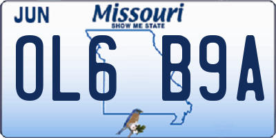 MO license plate OL6B9A