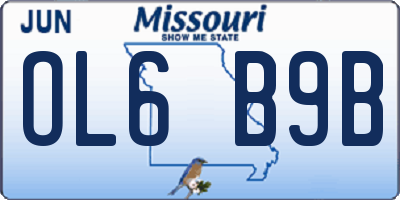 MO license plate OL6B9B