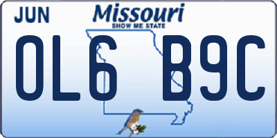 MO license plate OL6B9C
