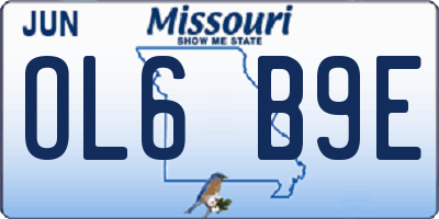 MO license plate OL6B9E