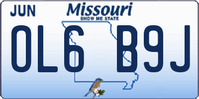 MO license plate OL6B9J