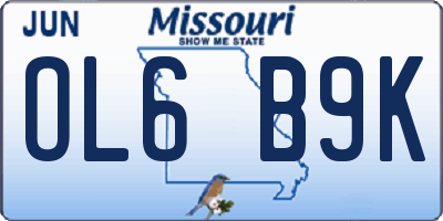MO license plate OL6B9K