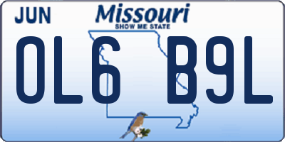 MO license plate OL6B9L