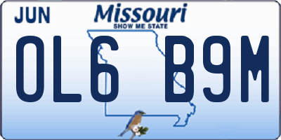 MO license plate OL6B9M