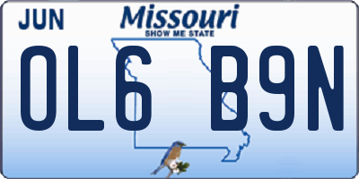 MO license plate OL6B9N