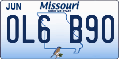 MO license plate OL6B9O