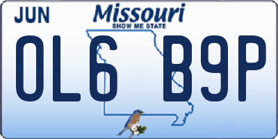 MO license plate OL6B9P