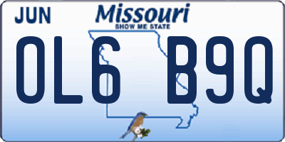 MO license plate OL6B9Q