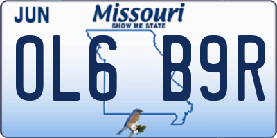 MO license plate OL6B9R