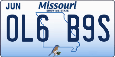 MO license plate OL6B9S