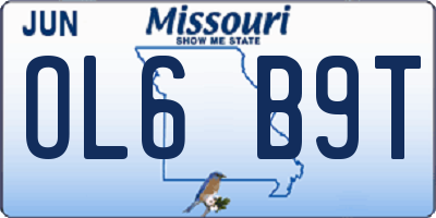 MO license plate OL6B9T