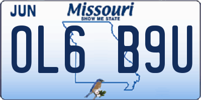 MO license plate OL6B9U
