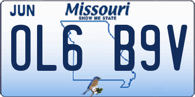 MO license plate OL6B9V