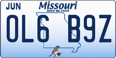 MO license plate OL6B9Z