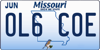 MO license plate OL6C0E