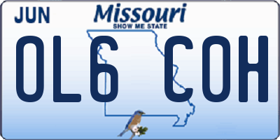 MO license plate OL6C0H