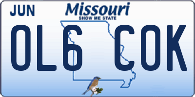 MO license plate OL6C0K