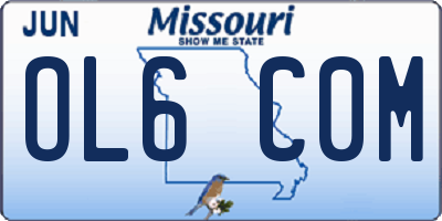 MO license plate OL6C0M