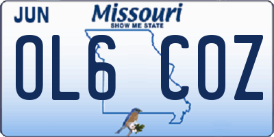 MO license plate OL6C0Z