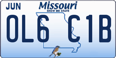 MO license plate OL6C1B