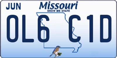 MO license plate OL6C1D