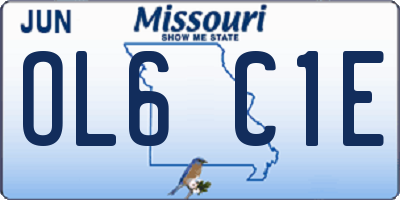 MO license plate OL6C1E