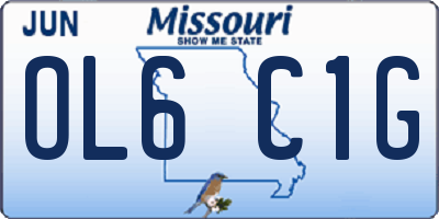 MO license plate OL6C1G