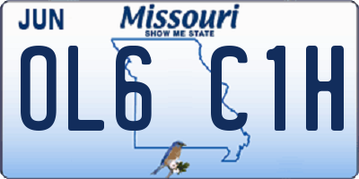 MO license plate OL6C1H