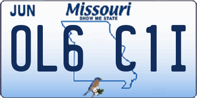 MO license plate OL6C1I