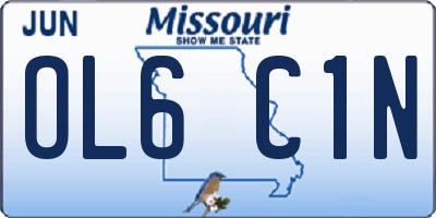 MO license plate OL6C1N