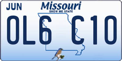 MO license plate OL6C1O