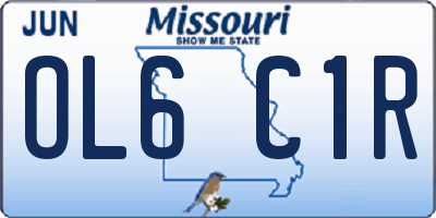 MO license plate OL6C1R