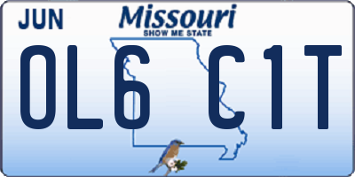 MO license plate OL6C1T
