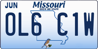 MO license plate OL6C1W