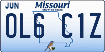 MO license plate OL6C1Z