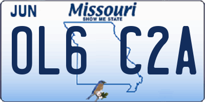 MO license plate OL6C2A