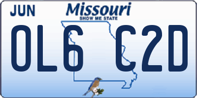 MO license plate OL6C2D