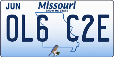 MO license plate OL6C2E