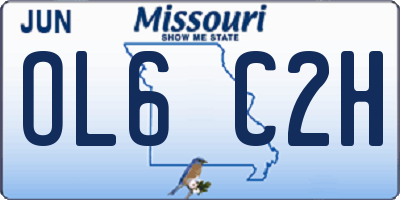 MO license plate OL6C2H