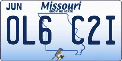 MO license plate OL6C2I