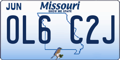 MO license plate OL6C2J