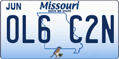 MO license plate OL6C2N
